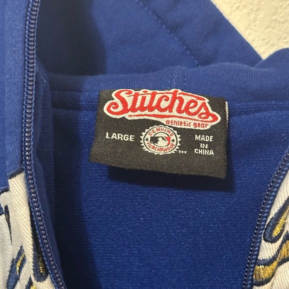 Stitches Athletic gear Brewers hooded full zip sweatshirt jacket pockets Large - Picture 3 of 5